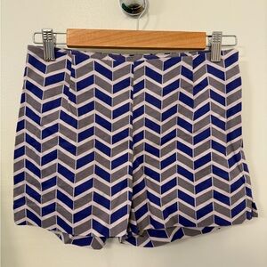 Chevron Patterned Blue and Gray Women's Shorts 💙⚪️🩶